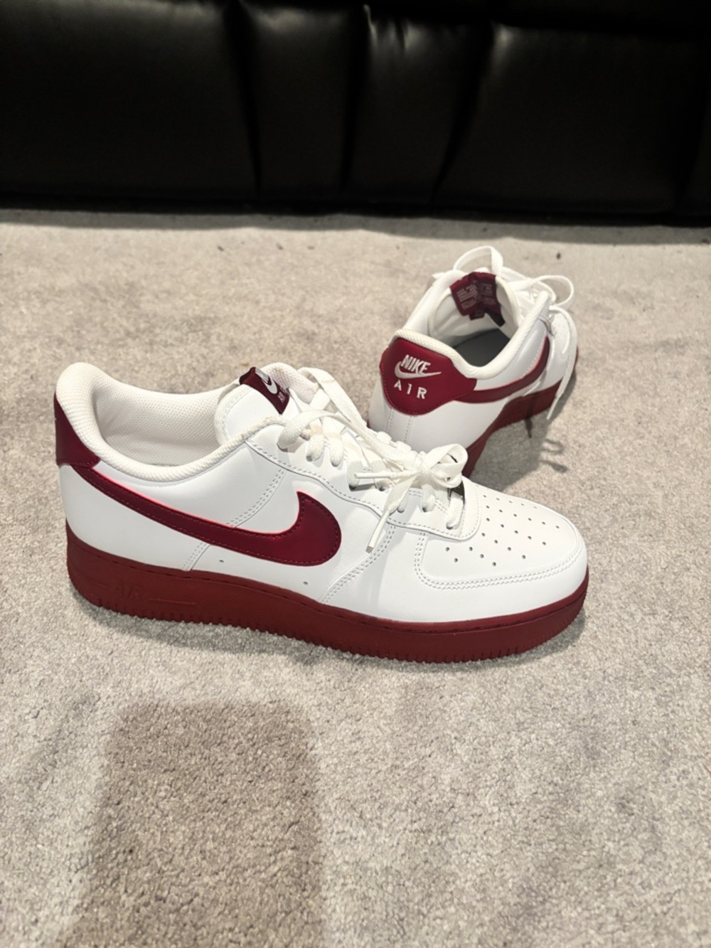 Size 10.5 Men's  Nike  Air  Force  1  White/Team Red